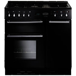 Rangemaster Toledo 90 Dual Fuel Range Cooker, Gloss Black